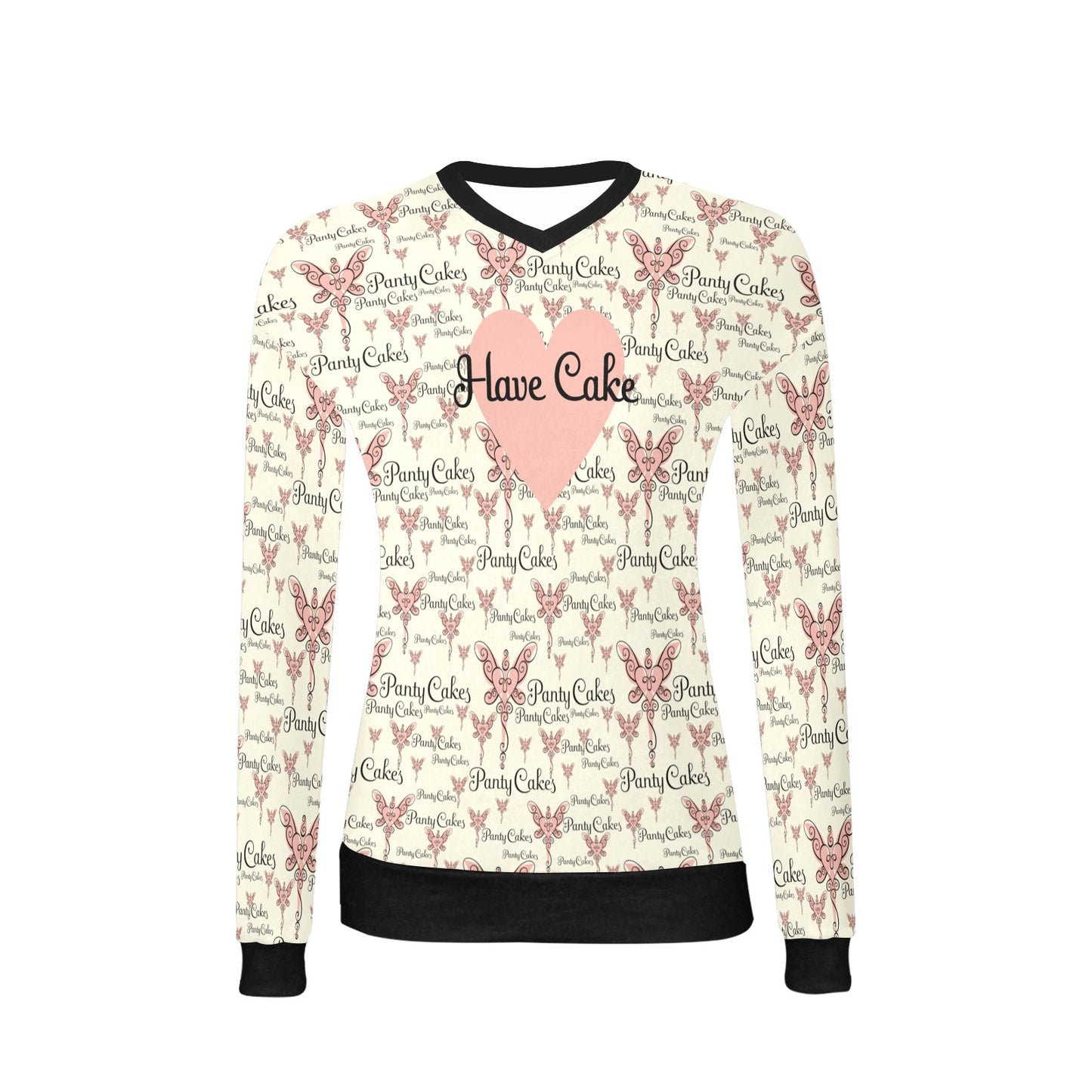 Panty Cakes PINK LOGO V-Neck Sweater